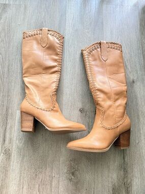 billini finley tan western tall cowboy cowgirl rancher heeled boots size 9 NEW